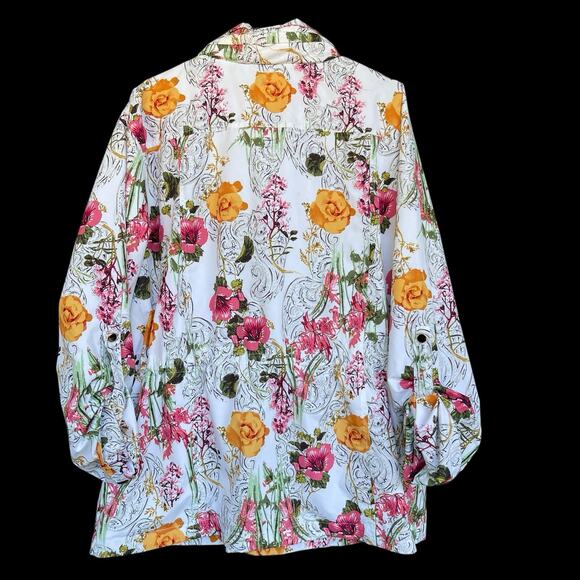 Style & Co Sport Full Womens Jacket Extra Large XL Floral Full Zip Hidden Hooded - Picture 2 of 10